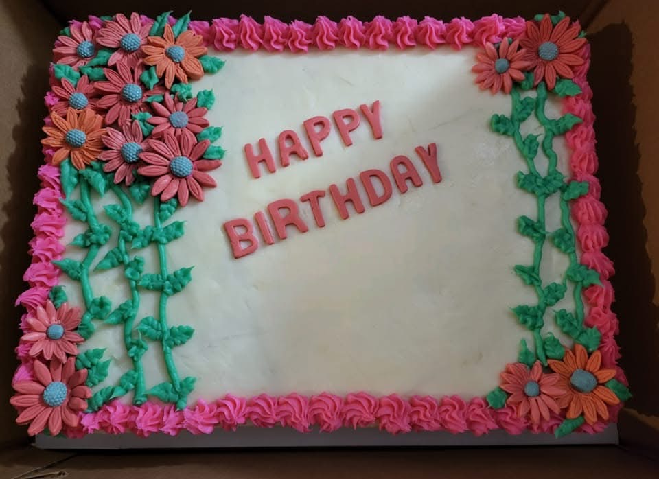 Flower sheet cake